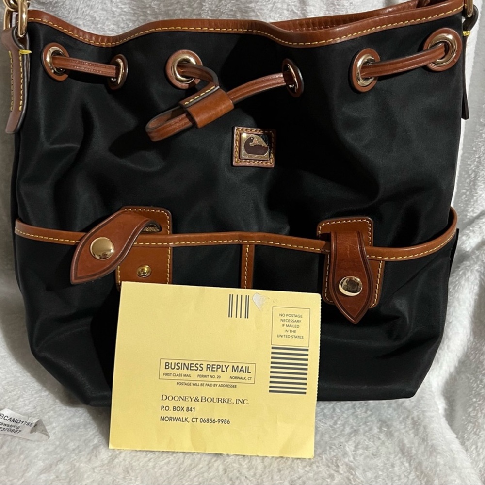 Dooney & Bourke Wayfarer Large Drawstring Nylon Bucket Bag - Picture 10 of 14